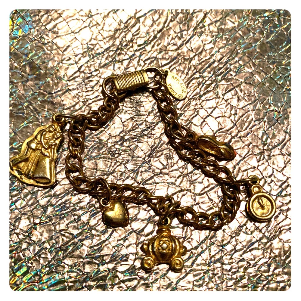 Vintage Applause Gold Disney Charm Bracelet